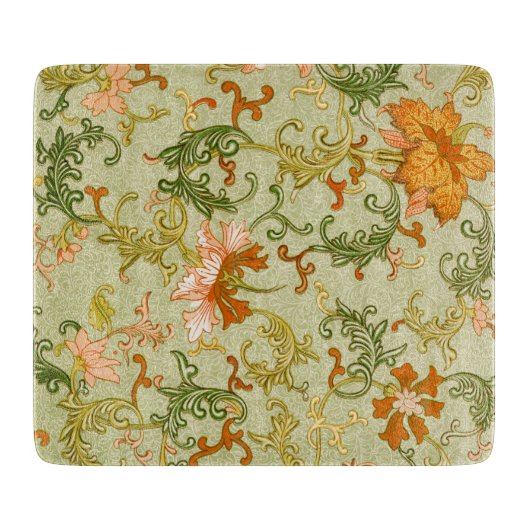 Blume mit Vintagen chinesischen Zierschriften Schneidebrett (Vorderseite)