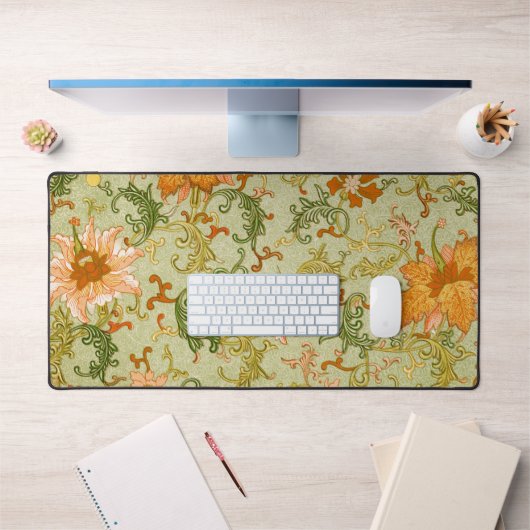 Blume mit Vintagen chinesischen Zierschriften Schreibtischunterlage (Büro 1)