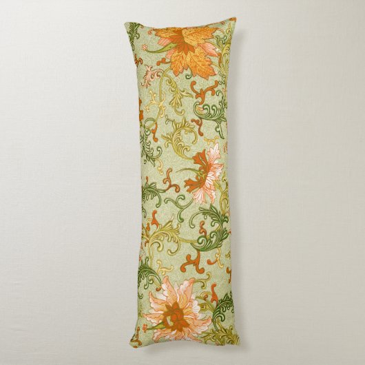 Blume mit Vintagen chinesischen Zierschriften Seitenschläferkissen (Rückseite (Vertikal))