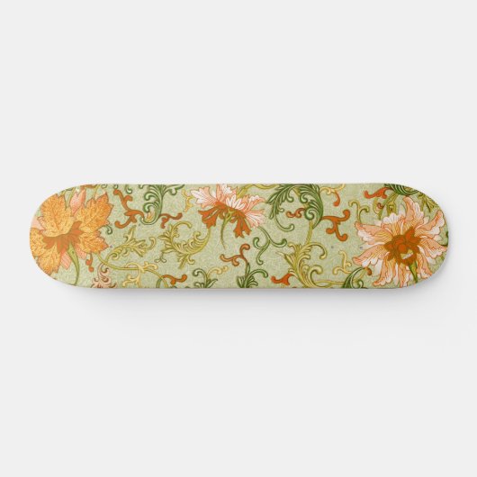 Blume mit Vintagen chinesischen Zierschriften Skateboard (Horizontal)