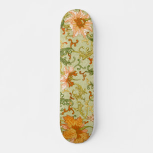 Blume mit Vintagen chinesischen Zierschriften Skateboard