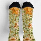 Blume mit Vintagen chinesischen Zierschriften Socken (Oben)