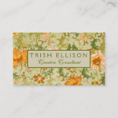 Blume mit Vintagen chinesischen Zierschriften Visitenkarte (Vorderseite)