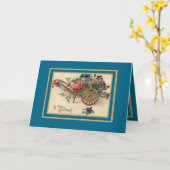 Blume mit Vintager Karte Blumenkohl zum Geburtstag (Gelbe Blume)