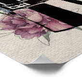 Blume mit Vintager Tinte Poster (Ecke)