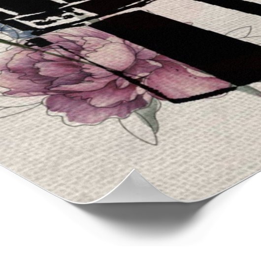 Blume mit Vintager Tinte Poster (Ecke)