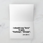 Blume mit Vogel und Gedicht Karte (Innenseite)