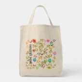 Blume mit Vögeln Tasche (Rückseite)