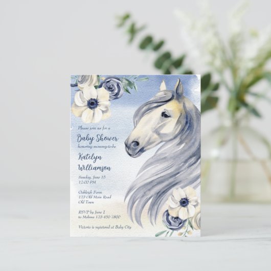 Blume mit Wasserfarbe für Pferde Kinderdusche (Stehend Vorderseite)