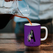 Blume mit Wasserfarbe lila Kaffee Tasse