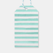 Blume mit Wasserfarbe Rosa und Minze Hochzeit Geschenkanhänger (Rückseite)