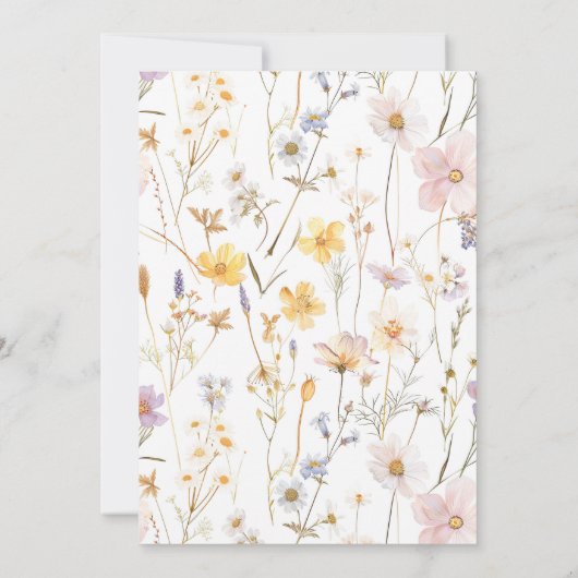 Blume mit Wasserfarben, die das Datum speichern Einladung (Rückseite)