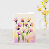 Blume mit Wasserfarben Karte (Gelbe Blume)