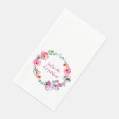 Blume mit Wasserfarben Moderne Elegante Hochzeit Serviette (Ecke)