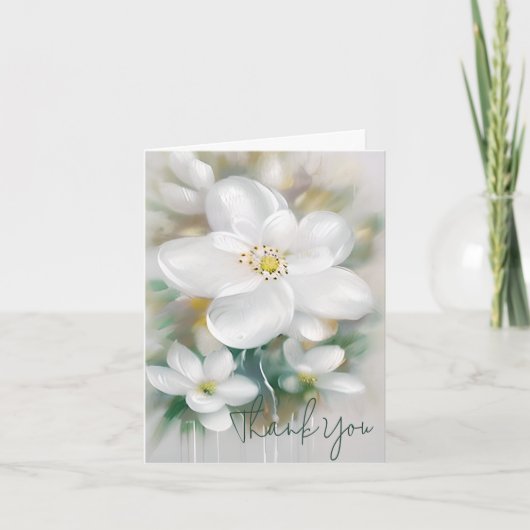 Blume mit weißem Aquarell Karte (Vorderseite)
