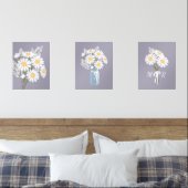 Blume mit weißem Daisy Monogramm Lavendel Set 3 (Schlafzimmer)
