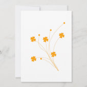 Blume mit weißem Gelbfeld Einladung (Rückseite)