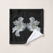 Blume mit weißem Hibiskus Badhandtuch Set (Waschlappen)