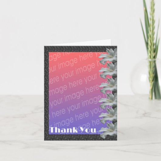 Blume mit weißem Hibiskus Hochzeiten Foto Dankeskarte (Vorderseite)