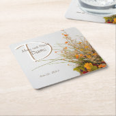 Blume mit weißem Holzfall Hochzeiten von Untersetz Rechteckiger Pappuntersetzer (angewinkelt)