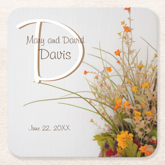 Blume mit weißem Holzfall Hochzeiten von Untersetz Rechteckiger Pappuntersetzer (Vorderseite)