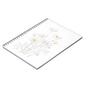 Blume mit weißem Kosmos und Aquarellfarbe Notizblock (Linke Seite)