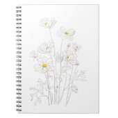 Blume mit weißem Kosmos und Aquarellfarbe Notizblock (Vorderseite)