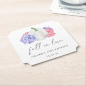 Blume mit weißem Kürbis und Hydrangea Hochzeit Untersetzer (angewinkelt)