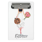 Blume mit weißem Rock Mini Klemmbrett (Vorderseite)