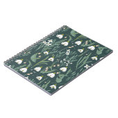 Blume mit weißem Schnee auf Grün Notizblock (Linke Seite)