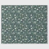 Blume mit weißem Schneefall Geschenkpapier (Flach)