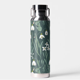 Blume mit weißem Schneefall Trinkflasche