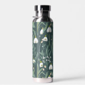 Blume mit weißem Schneefall Trinkflasche (Rechts)