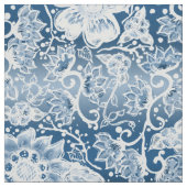 Blume mit weißem und klassischem Blue Boho Stoff (Muster)