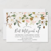 Blume mit weißem Wasser Bat Mizvah Einladung (Vorderseite)