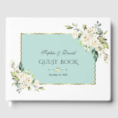 Blume mit weißer Creme, grün gestreift Gästebuch (Vorderseite)