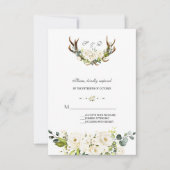 Blume mit weißer Creme, Wasserfarben, Hochzeiten RSVP Karte (Vorderseite)