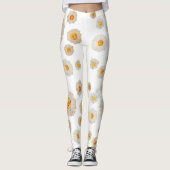Blume mit weißer Daisy Muster benutzerdefinierte L Leggings (Vorderseite)
