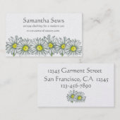 Blume mit weißer Daisy Pen und Tinte Zeichnend Visitenkarte (Vorne/Hinten)