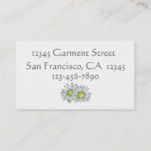 Blume mit weißer Daisy Pen und Tinte Zeichnend Visitenkarte (Rückseite)