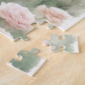 Blume mit weißer Katze und rosa Puzzle (Seite)