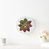 Blume mit weißer Kontur Fein Töne Uhr (Zuhause)