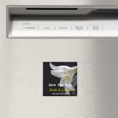 Blume mit weißer Lilie speichern das Datum Magnet (In Situ (Geschirrspüler))