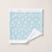 Blume mit weißer Ochsenblende Badhandtuch Set (Waschlappen)