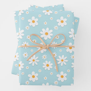 Blume mit weißer Ochsenblende Geschenkpapier Set