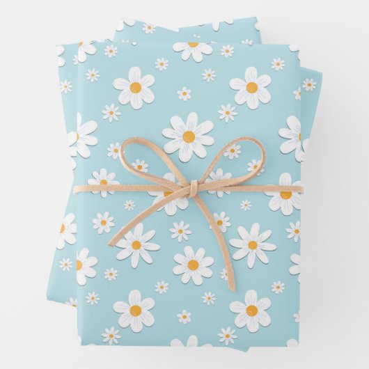 Blume mit weißer Ochsenblende Geschenkpapier Set (Beispiel)