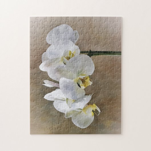 Blume mit weißer Orchidee Puzzle (Vertikal)