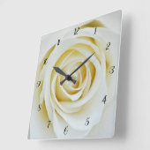 Blume mit weißer Rose Acrylwand Quadratische Wanduhr (Winkel)