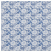 Blume mit weißer Rose auf dem Hintergrund der blau Stoff (Muster)