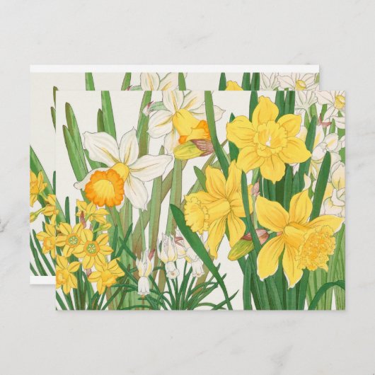 Blume mit weißer und gelber Nadel Postkarte (Vorne/Hinten)